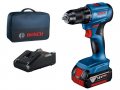 Аккум. дрель-шуруповерт BOSCH GSR 185-LI в чем. (18.0 В, 1 акк., 4.0 А/ч Li-Ion, 2 скор., 50 Нм, шурупы до 10 мм)