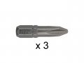Насадка (бита) крестообразная PH2 25 мм BOSCH в розничн. упак. (3 шт.) (посадочн. шестигранник 1/4 
