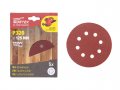 Шлифлист 125мм круг Р320 д/дерева самосцепл. 8 отв. 5 шт. WORTEX