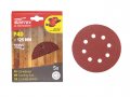 Шлифлист 125мм круг Р40 д/дерева самосцепл. 8 отв. 5 шт. WORTEX