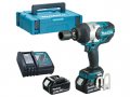 Аккум. ударный гайковерт MAKITA DTW 1001 RTJ в кейсе (18.0 В, 2 акк., 5.0 А/ч Li-Ion, посадочн. квадрат 3/4 