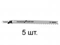 Пилка лобз. по дереву с гвоздями T345XF (5 шт.) BOSCH (пропил прямой, грубый, быстрый рез в материале любой толщины)