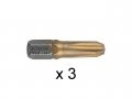 Насадка (бита) крестообразная PH3 25 мм BOSCH Max Grip (3 шт.) ( посадочн. шестигранник 1/4 